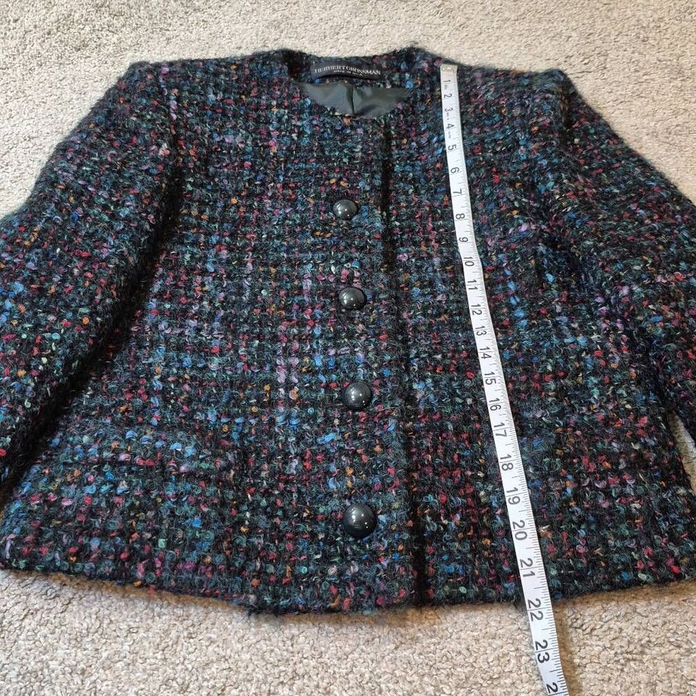 HERBERT GROSSMAN Wool Blend Tweed Jacket Size 8 - Picture 5 of 8